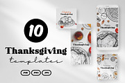 Thanksgiving social media templates, a Social Media Template by MuzaInspires (Thumbnail 1 of 2)