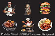 Barbecue Watercolor Cliparts, a Food Illustration by RobertsArt (Thumbnail 2 of 7)