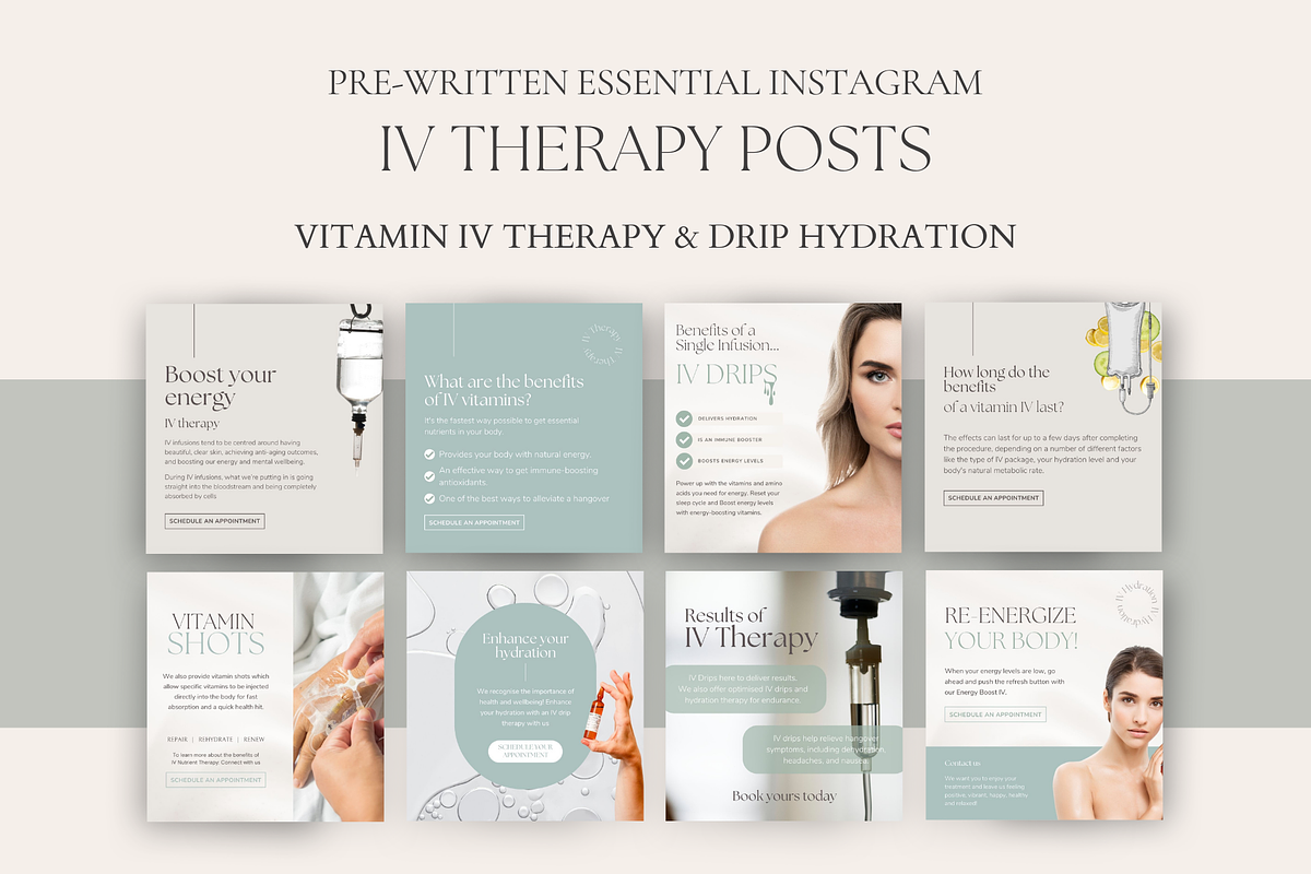 IV Therapy Drip Instagram Posts, a Social Media Template by Design Lush Studio (Photo 4 of 5)
