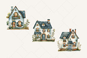 Folk Cottage Homes Clipart Set, an Object Illustration by The Twin Lakes Studio (Thumbnail 6 of 10)