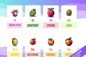 Alphabet Fruits Flash Card