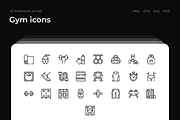 Gym icons, an Outline Icon by Wencory (Thumbnail 1 of 3)