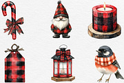 Red Black Christmas Clipart, an Illustration by Black Bird Studio (Thumbnail 2 of 6)