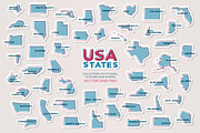 Set of 50 maps of USA States, an Education Illustration by Illustrationsforteachers (Thumbnail 1 of 5)