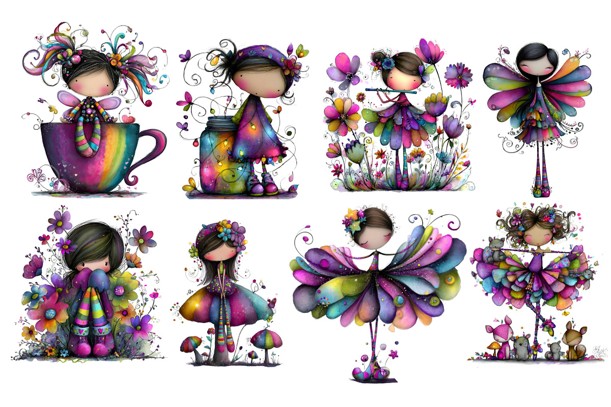 Whimsical Christmas Fairy Clipart, an Illustration by Dream Creation (Photo 4 of 8)