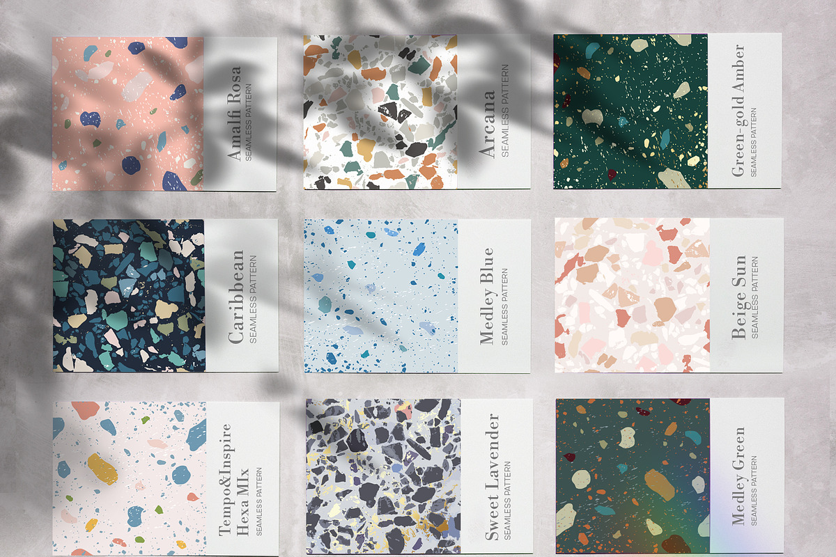30 Modern Terrazzo Seamless Patterns, a Texture Illustration by Olesia_ig (Photo 2 of 6)