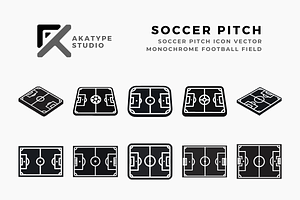 Soccer Pitch Icon Vector, an Icon by Akatype Studio