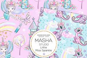 LITTLE MISS SPARKLE Digital Paper