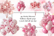 Cherry Blossom Balloon Bundles, an Object Graphic by AllTheKewtClipart (Thumbnail 1 of 14)