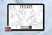 100 procreate swallow stamps, a Brush Add-On by Arts For Peace (Thumbnail 4 of 9)