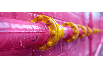 A messy yellow water pipe comes out, an Industrial Photo by ZinetroN
