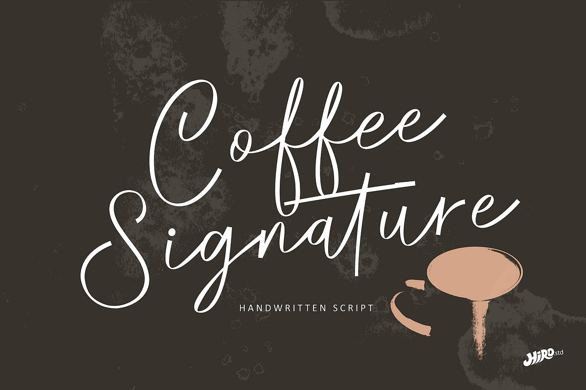 Coffee Signature - Handwritten Font, a Handwritten Font by HIRO.std (Photo 1 of 11)