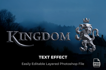Kingdom – Chiseled 3D Text Effect, a Layer Style Add-On by Ron Dale