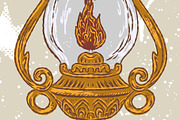 Pumpkin, Hawk Moth, Kerosene Lamp, a Pattern Graphic by NayaChu (Thumbnail 8 of 9)
