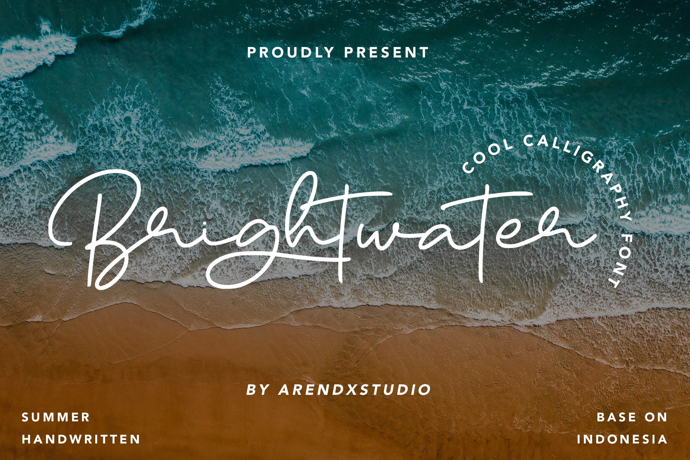 Brightwater - Cool Calligraphy Font, a Handwritten Font by Arendxstudio