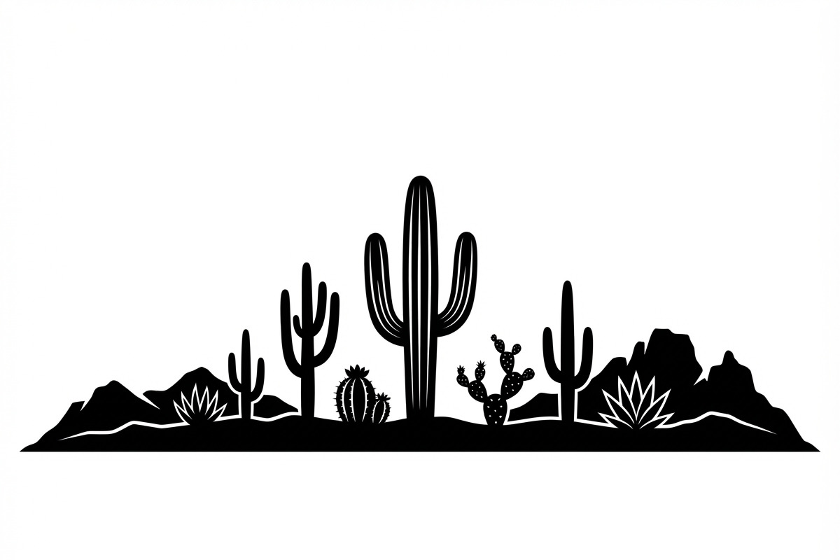 60 Desert Cactus Floral Silhouette, a Seasonal Illustration by Amazin_art (Photo 12 of 24)