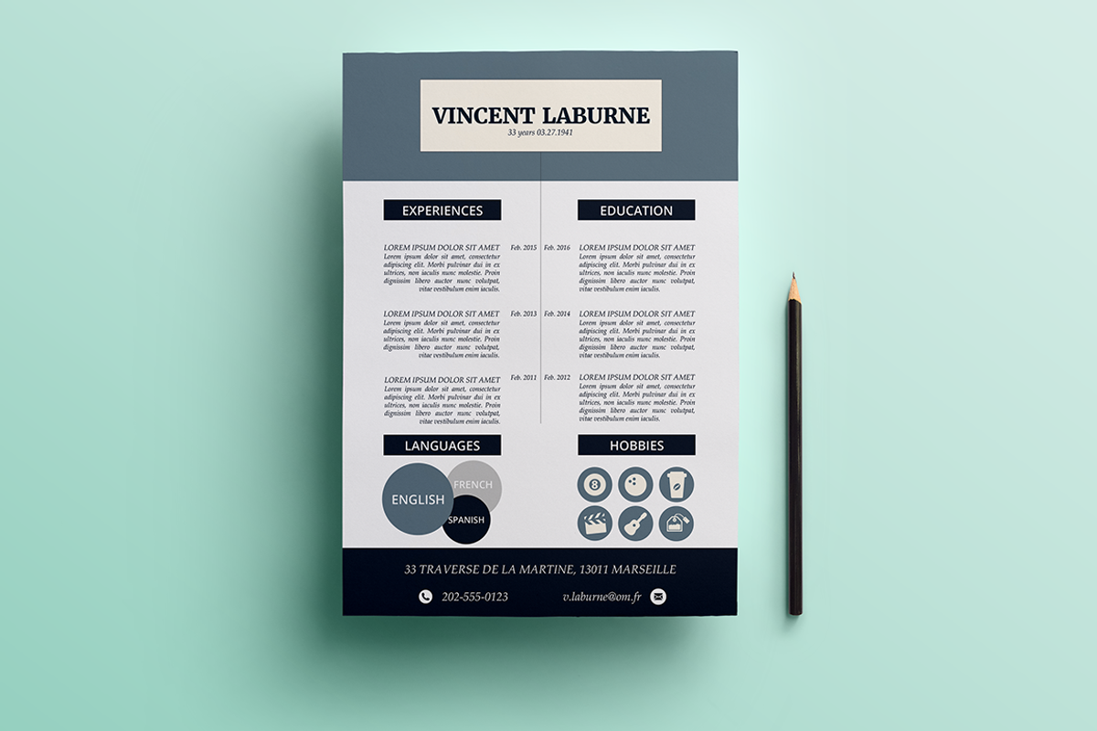Resume/CV Photoshop & Word Template, a Resume Template by Studio 19 (Photo 3 of 5)