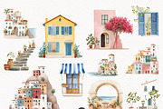 Amalfi Coast Clipart Set, a Person Illustration by PaintPixelCo (Thumbnail 2 of 15)