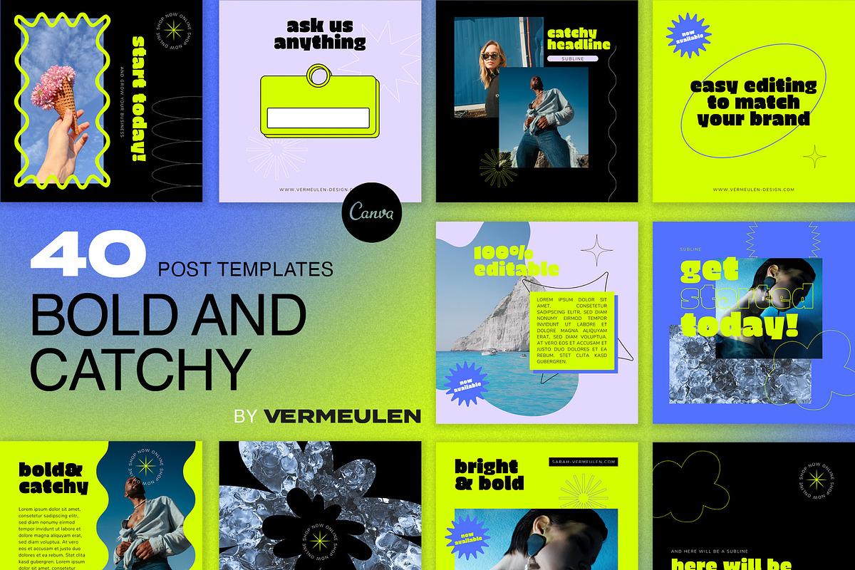 Instagram Social Media CANVA Bold, a Social Media Template by Vermeulen Design Studio (Photo 1 of 5)