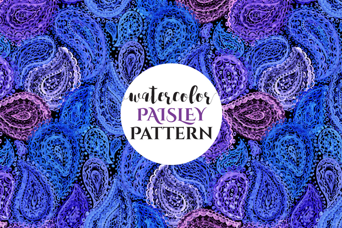Watercolor PAISLEY Patterns, a Pattern Graphic by ekaart (Photo 6 of 8)