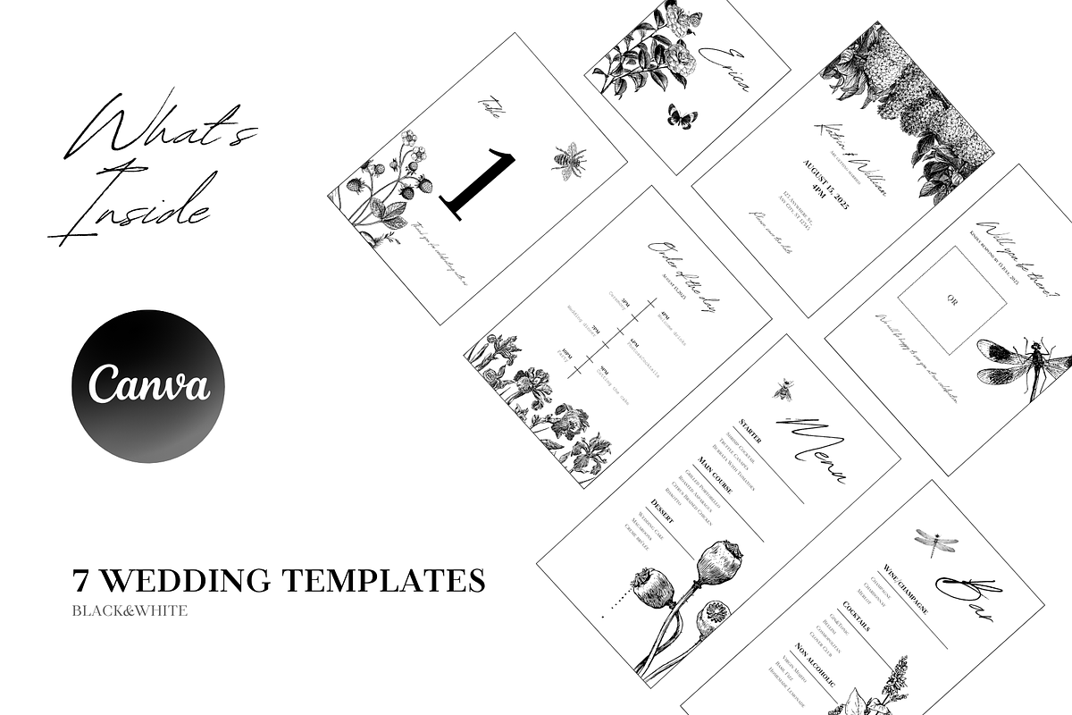 Black and white wedding templates, an Invitation Template by Roomoftemplates (Photo 1 of 6)