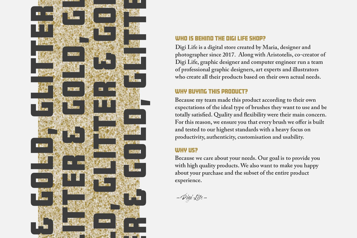 Gold & Glitter Procreate Brushes preview 7