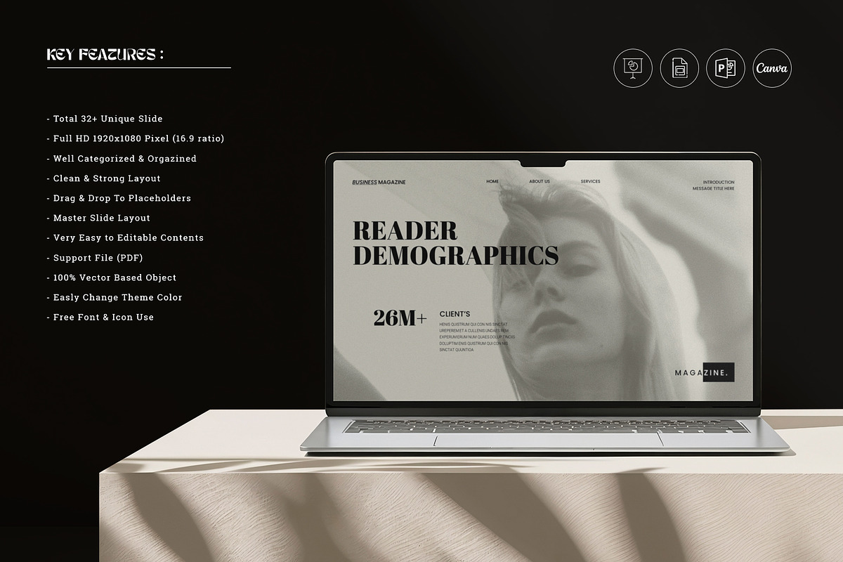 Business Magazine Canva Template, a Presentation Template by TemplateFolio-Shop (Photo 2 of 13)