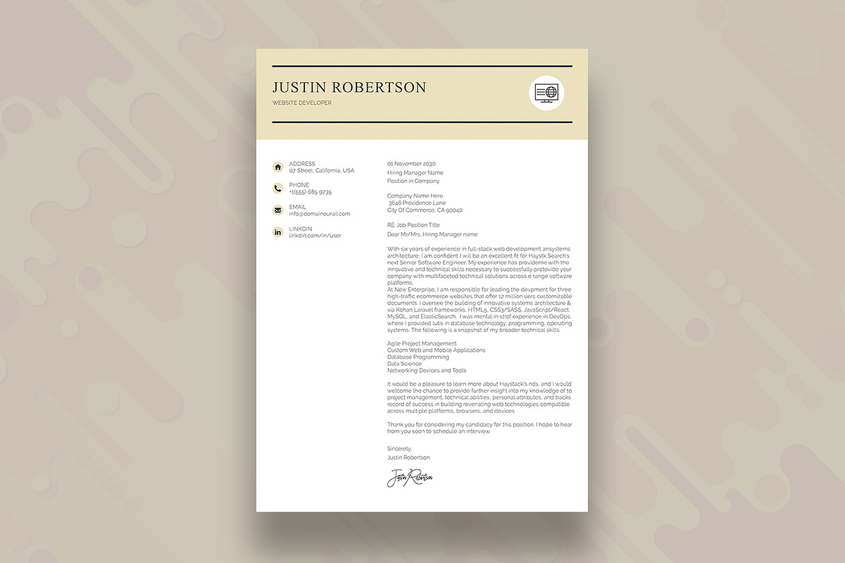 Resume Template, a Resume Template by DesignDevisers (Photo 3 of 10)