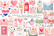 Valentines Mail Clipart Valentines, an Illustration by Black Bird Studio (Thumbnail 1 of 6)
