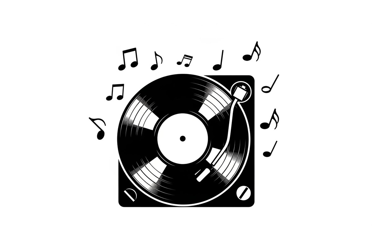 Vintage Vinyl Record & Turntable Bun, an Illustration by Creativeshirt (Photo 6 of 31)