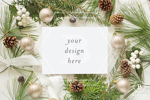 Holiday Card Mockup on Marble