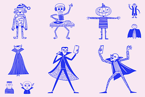 Playful Halloween Characters