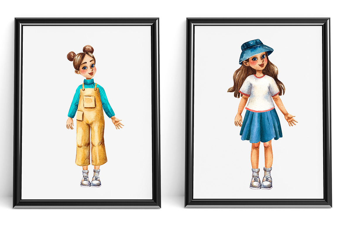 Lucy's Outfits - Watercolor Clipart, an Illustration by Mashamashastu (Photo 7 of 8)