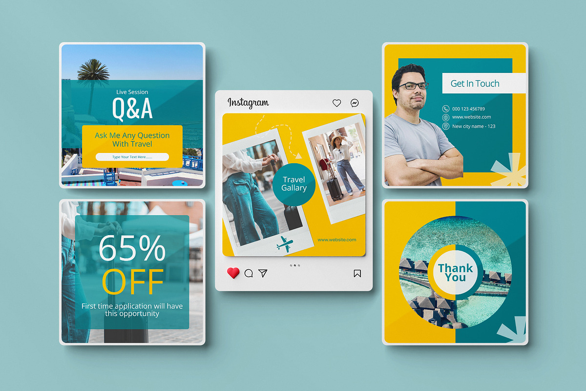 Travel Social Media Canva Templates, a Social Media Template by Pixelpick (Photo 2 of 5)