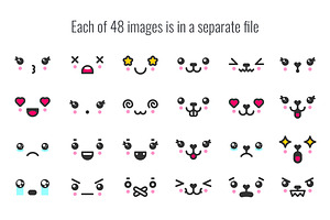 48 Cute Kawaii Faces