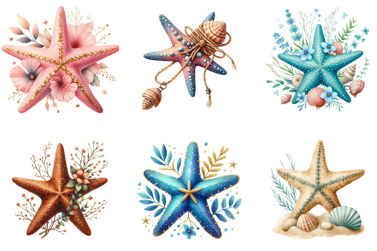 Summer Starfish Clipart, a Seasonal Illustration by DreamArtGraphic (Photo 3 of 4)