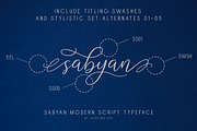 Sabyan // Modern Script Typeface, a Font by Bluestudio (Thumbnail 9 of 11)