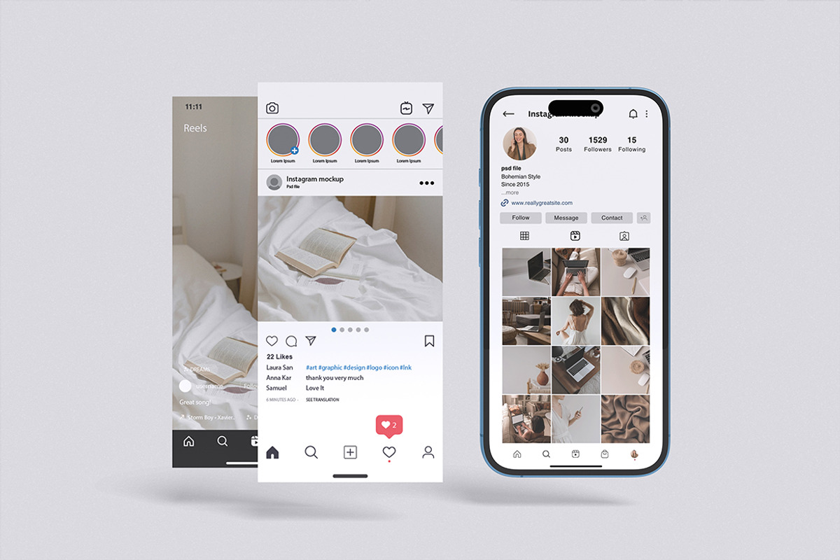 Instagram mockup, an iPhone Mockup by HanaSaka_Studio (Photo 3 of 5)