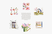 orchard watercolor clipart set, a Decorative Illustration by Patishop Art (Thumbnail 6 of 9)