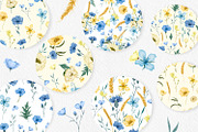 Yellow-blue flowers. 7 patterns, a Pattern Graphic by HmarkaShop (Thumbnail 2 of 5)