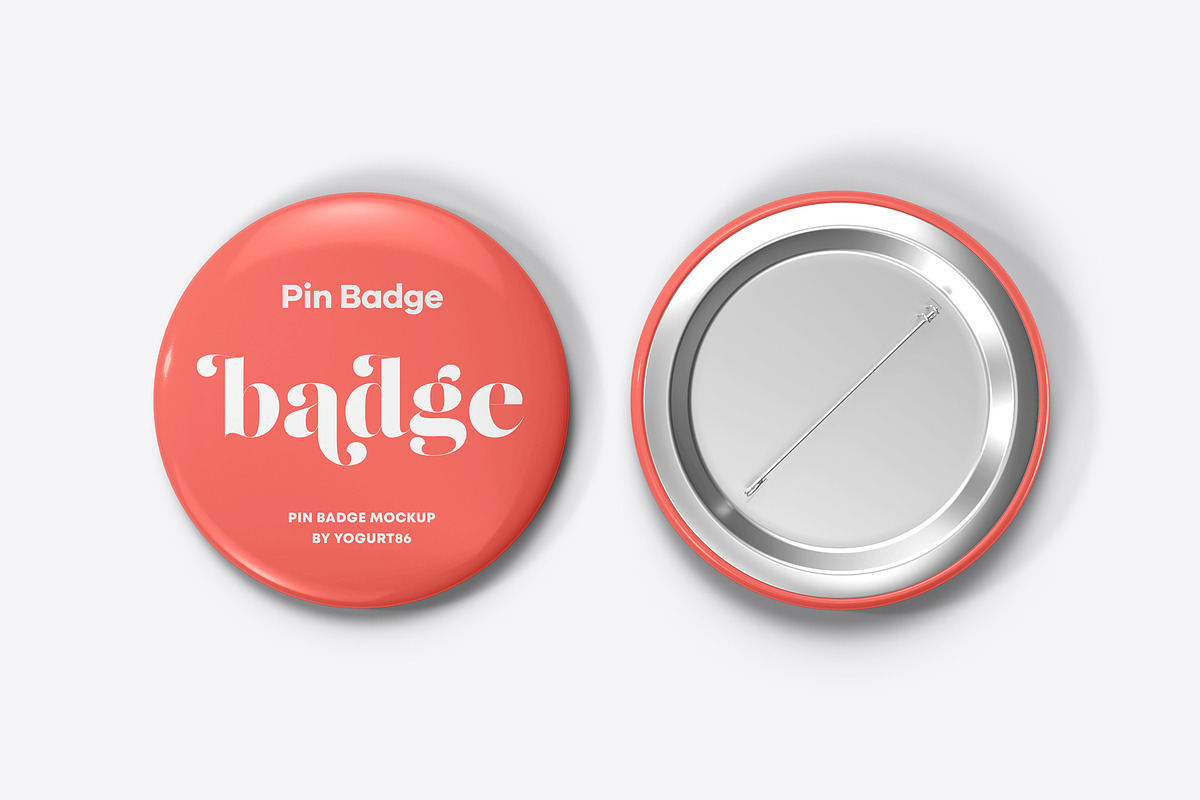 Pin Badge Mock-up, a Merchandise Mockup by Yogurt86 (Photo 6 of 16)
