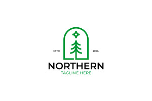 Northern Pine Tree Logo Nature, a Branding & Logo Template by Signatoro