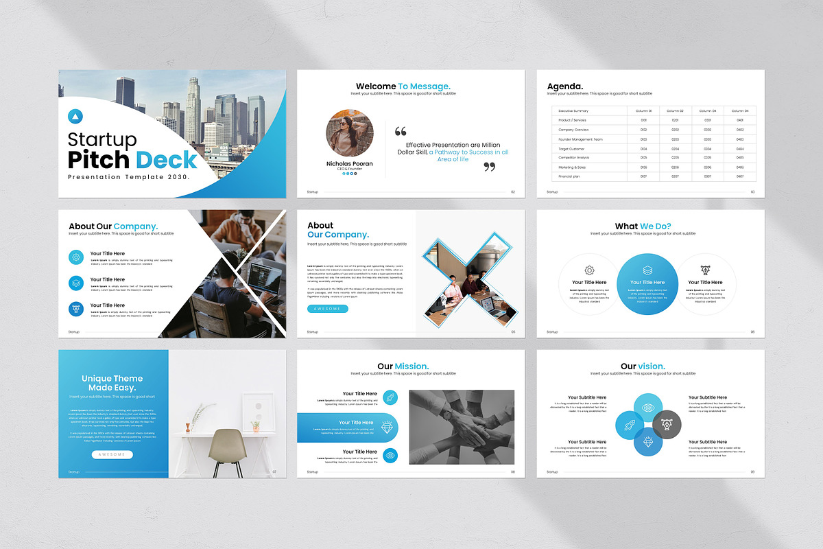 Startup Pitch Deck Template, a Presentation Template by evgenystudio