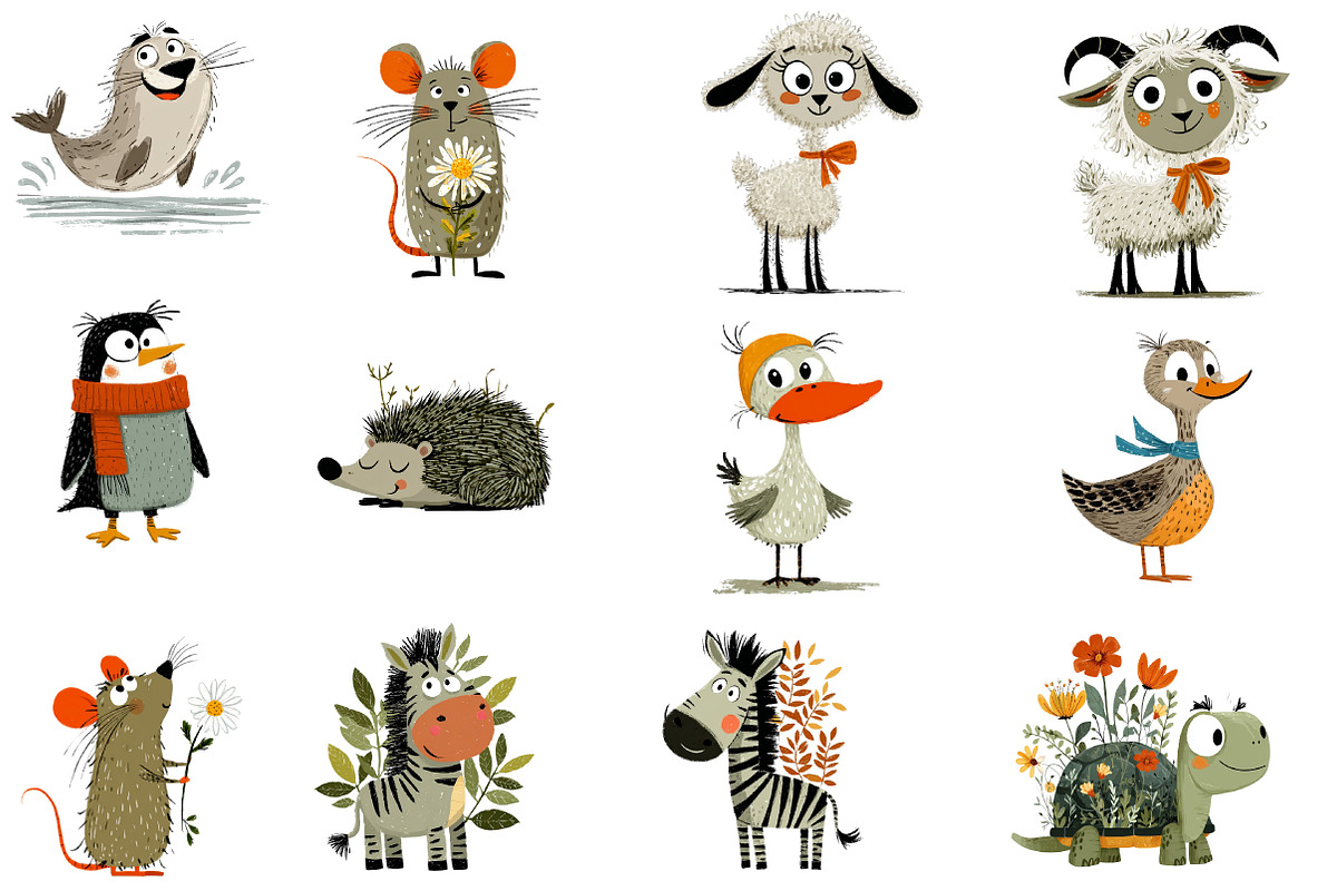 Watercolor nursery animals clipart, an Icon by Designworld (Photo 3 of 5)