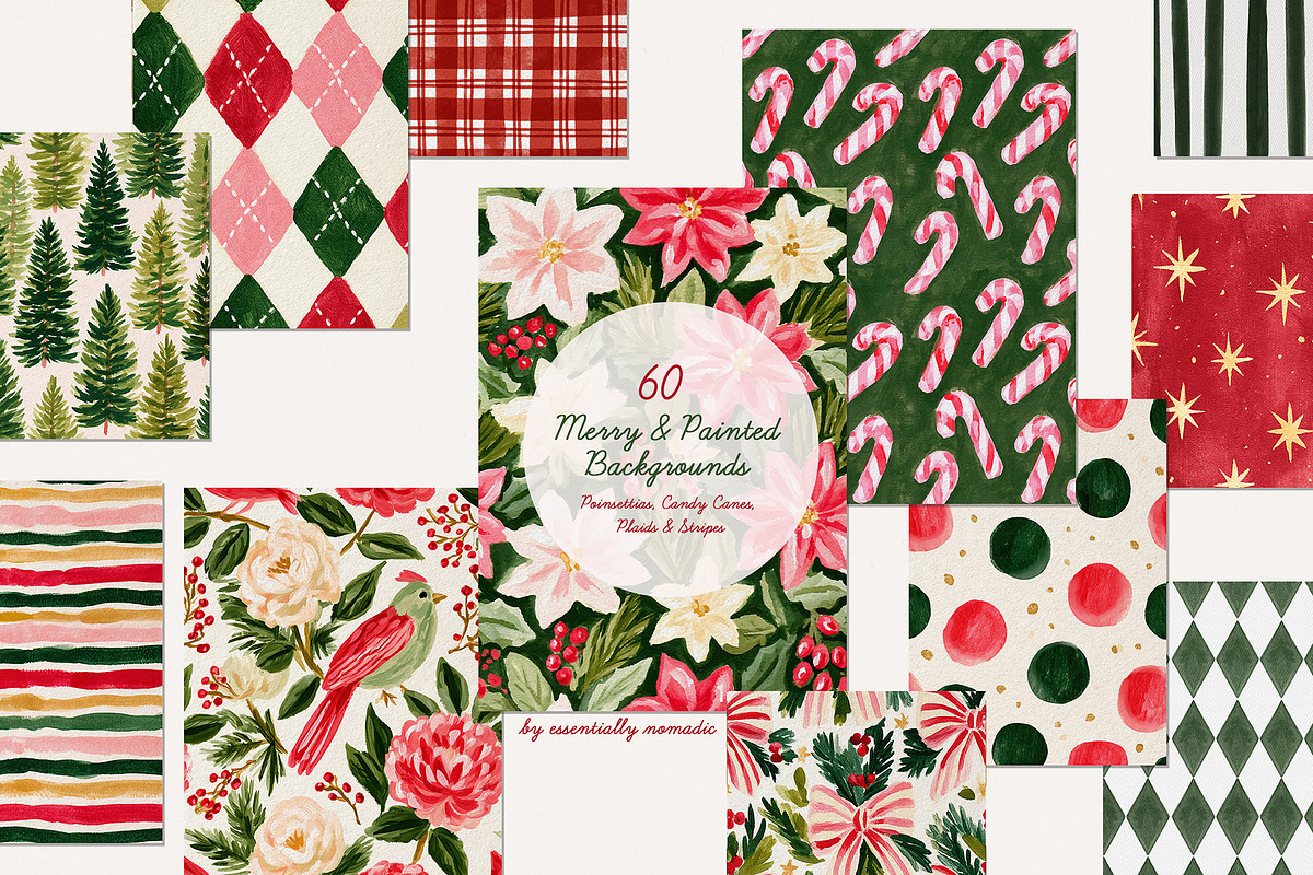 Painted Festive Christmas Background, a Background Graphic by Essentially Nomadic (Photo 1 of 10)