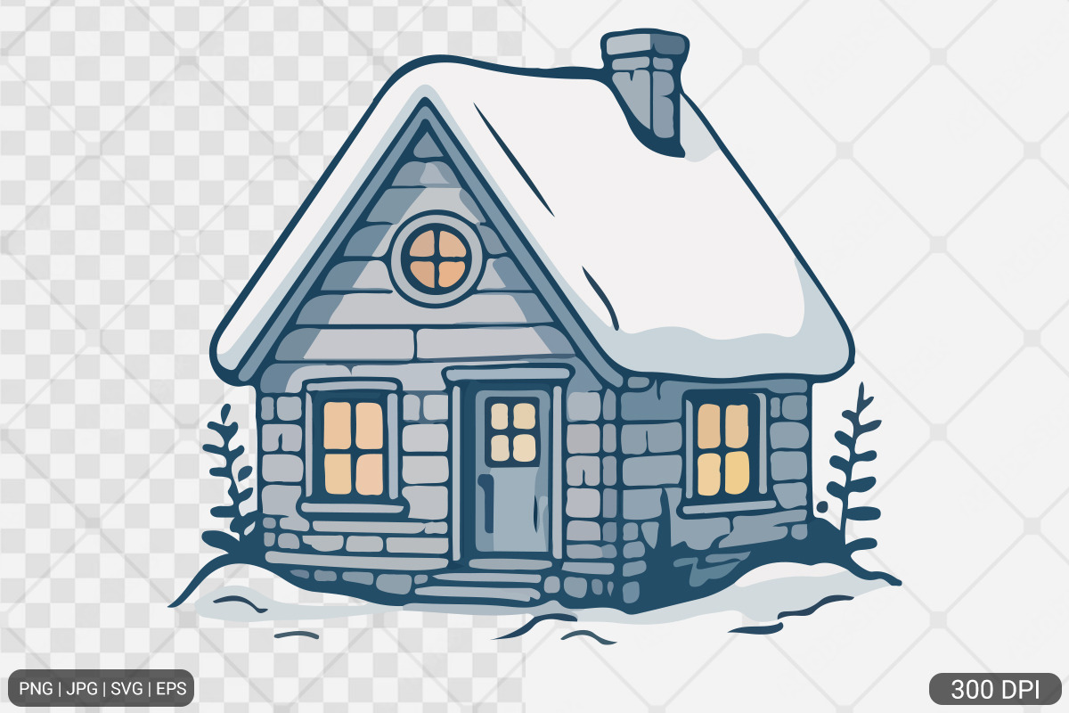 Winter Cottage Hand Drawn Bundle, a Photo by Actual Pixel (Photo 3 of 8)