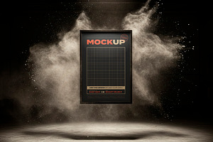 Floating Poster Mockups with Dust, a Mockup by Luuqas Design