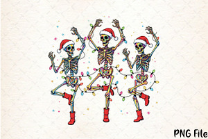 Christmas Dancing Skeleton Png, a Seasonal Illustration by YA Design