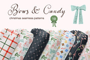 Christmas Seamless Patterns bows, a Pattern Graphic by Pattern + watercolor (Thumbnail 1 of 10)