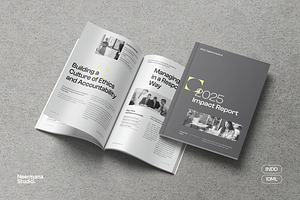 Gray Minimal ESG Impact Report, a Brochure Template by Neermana